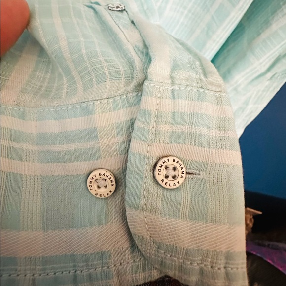 Tommy Bahama Aqua Plaid Men's Shirt XXL - Picture 6 of 7
